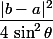 \dfrac{|b-a|^2}{4\,\sin^2\theta}